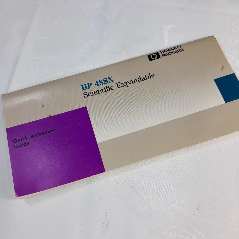 Hewlett‎ Packard HP 48SX Calculator Quick reference Guide Manual instructions